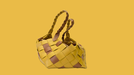 Woven Leather Basket