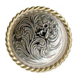 115-178604.SLC.jpg 1" Floral Rope Concho - Silver Plate/Gold Plate Image