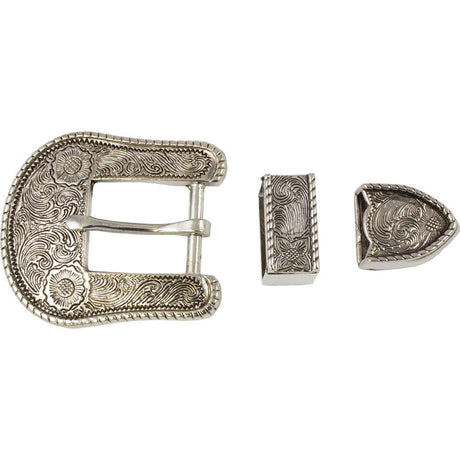 4-06246.SLC.jpg ¾" Floral Buckel Set - Antique Nickel Plate Image