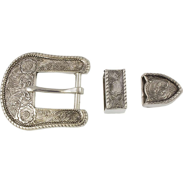 4-06246.SLC.jpg ¾" Floral Buckel Set - Antique Nickel Plate Image